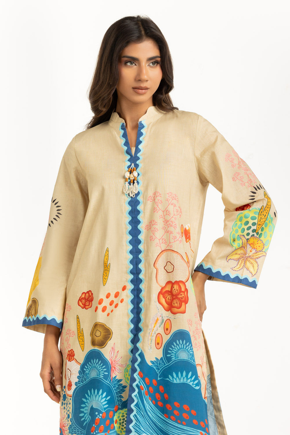 Cross Slub Printed Co-Ord Set IPST-55035