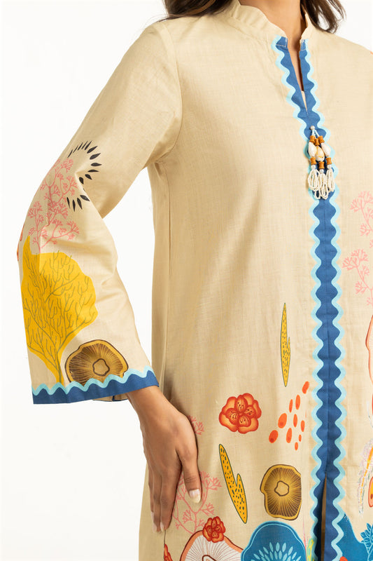 Cross Slub Printed Co-Ord Set IPST-55035