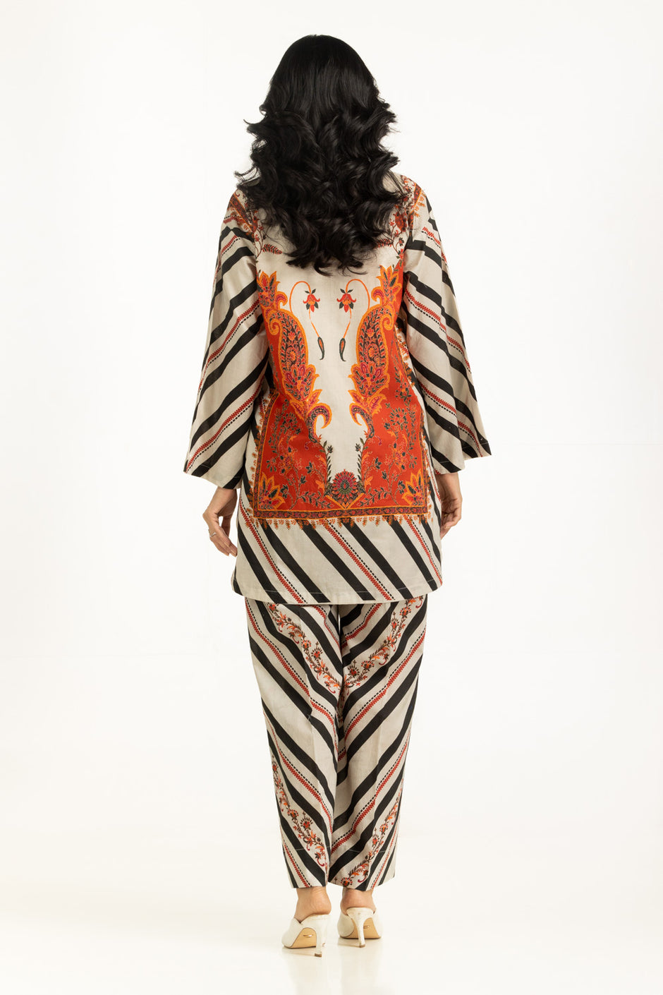Cross Slub Printed Co-Ord Set