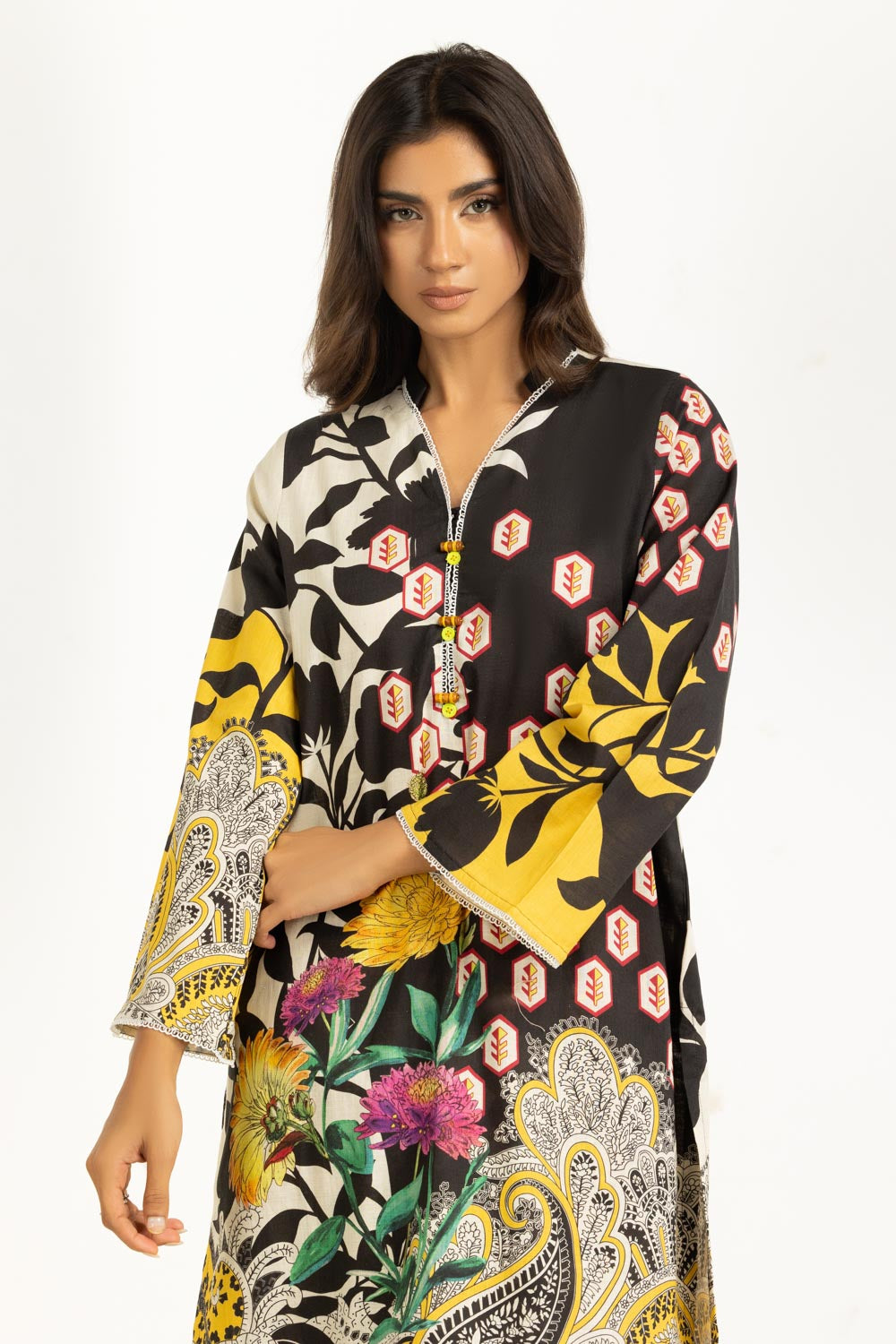Cross Slub Printed Co-Ord Set IPST-55225