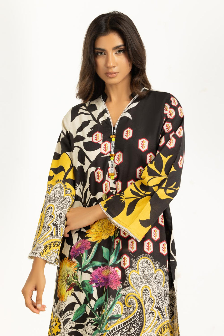 Cross Slub Printed Co-Ord Set