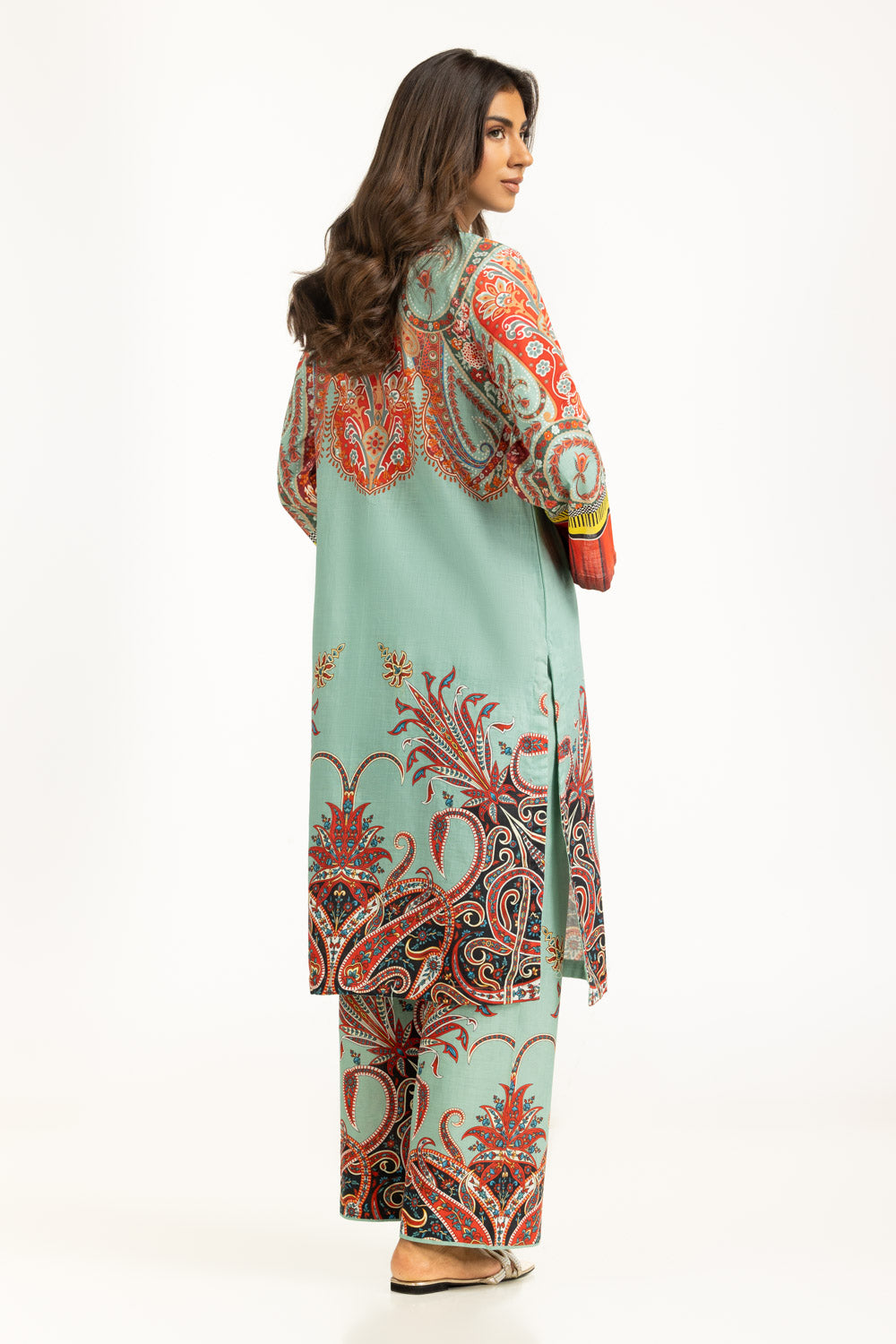Cross Slub Printed Co-Ord Set IPST-55238