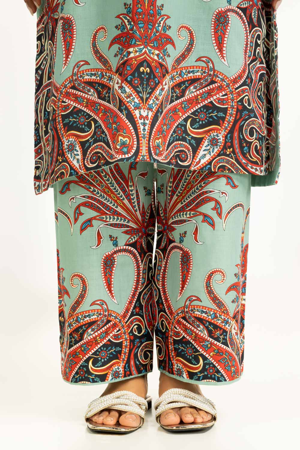 Cross Slub Printed Co-Ord Set IPST-55238