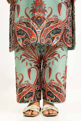 Cross Slub Printed Co-Ord Set IPST-55238