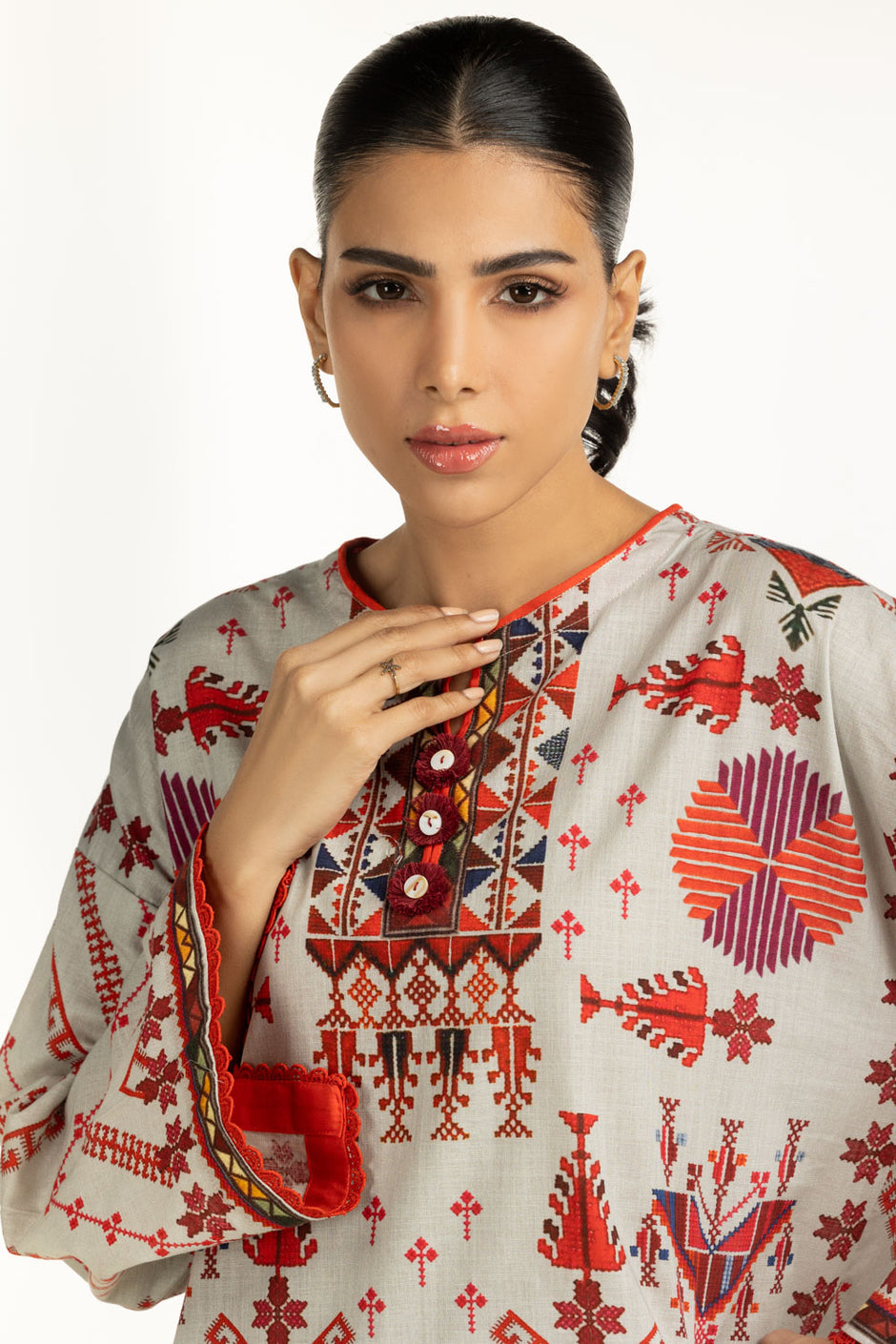 Cross Slub Printed Shirt IPS-55036