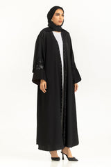 Crush Georgette Embroidered Abaya With Scarf IPAB-22155