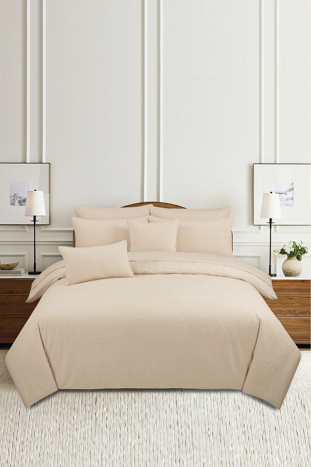 Crystal Rose Seersucker Dyed Duvet Cover