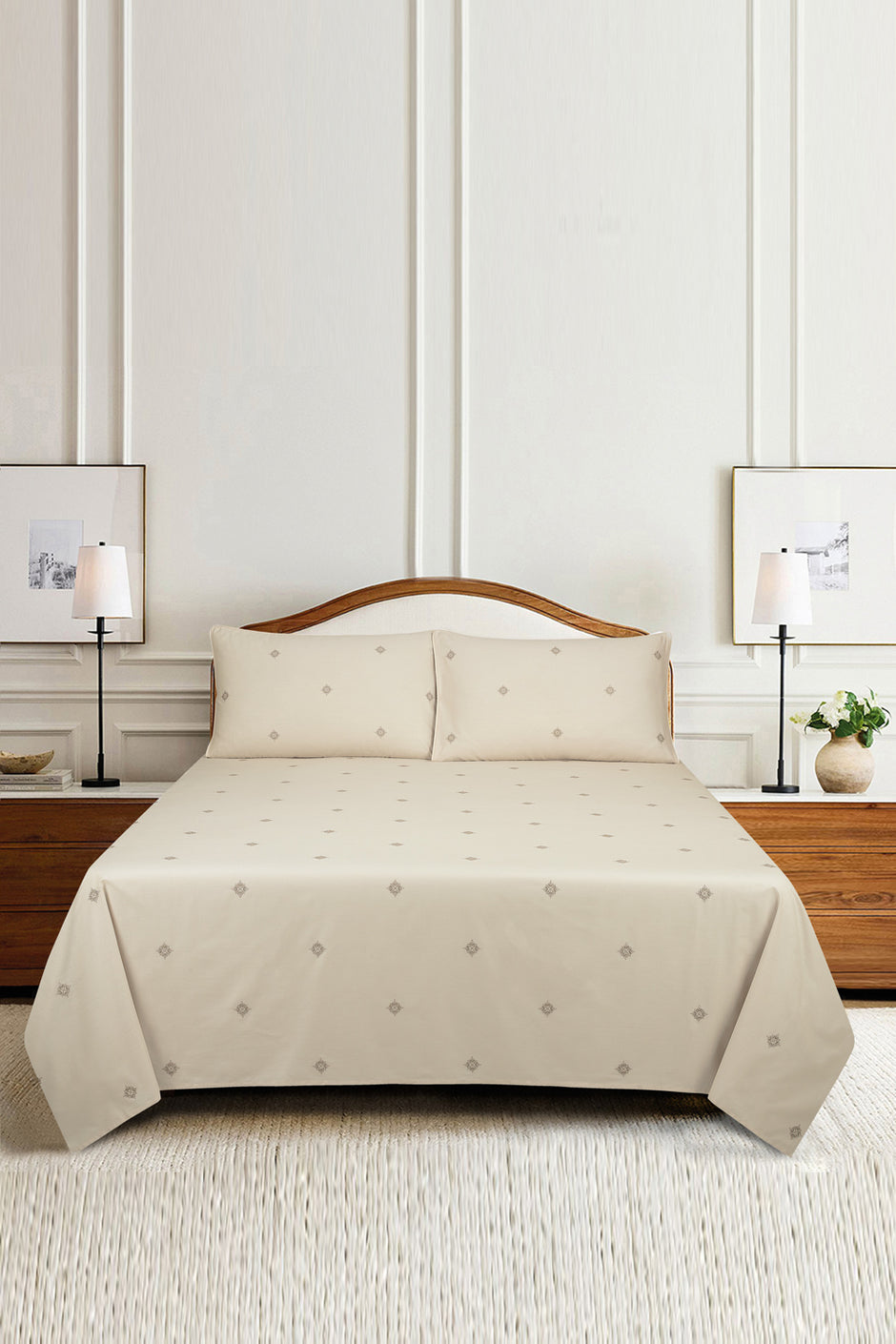 Crystal T-150 Embroidered Bed Sheet Set