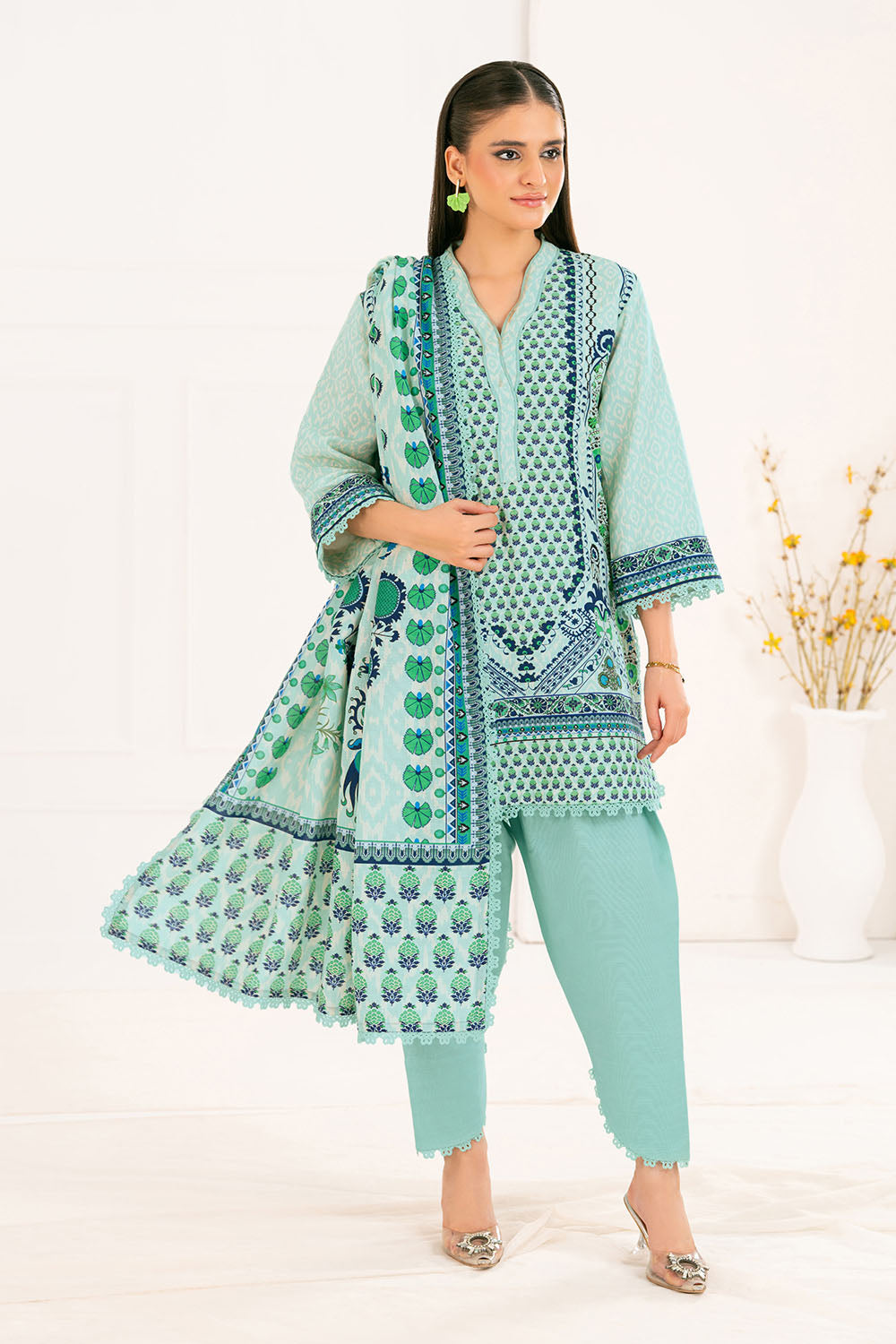 3 Piece Digital Printed Linen Khaddar Suit with Dupatta SC-52005