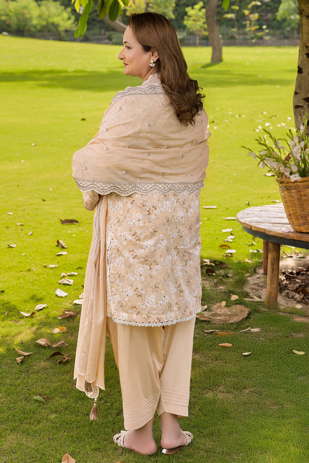 3 Piece Printed Lawn suit with Embroidered Denting Lawn Dupatta