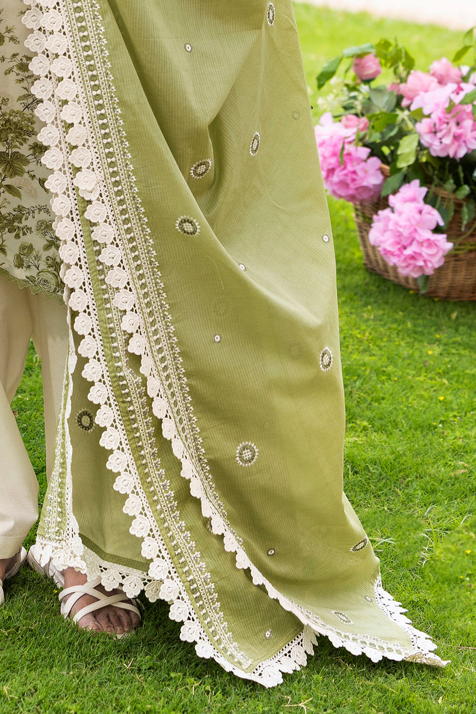 3 Piece Printed Lawn suit with Embroidered Denting Lawn Dupatta