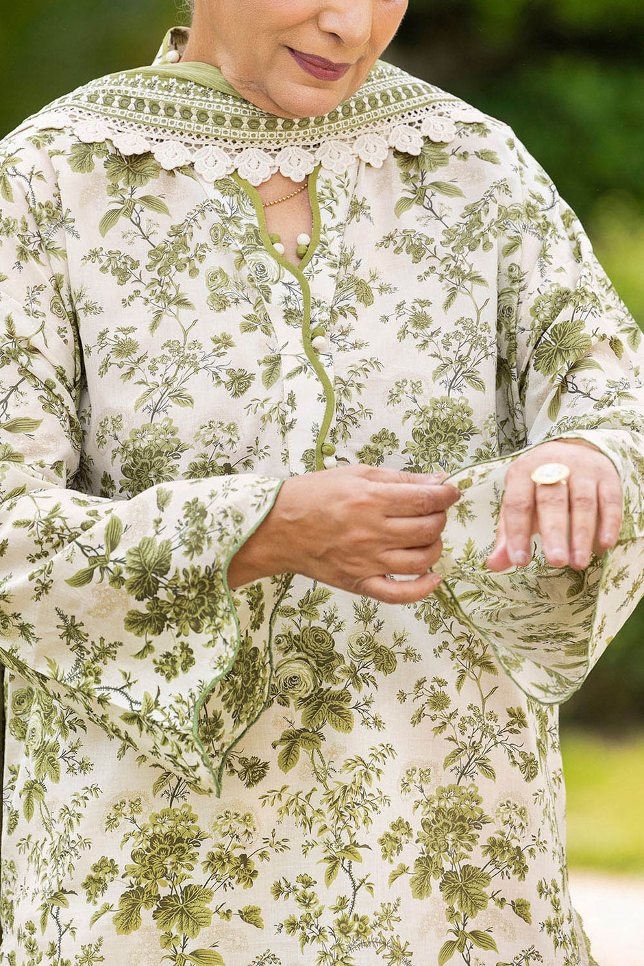 3 Piece Printed Lawn suit with Embroidered Denting Lawn Dupatta