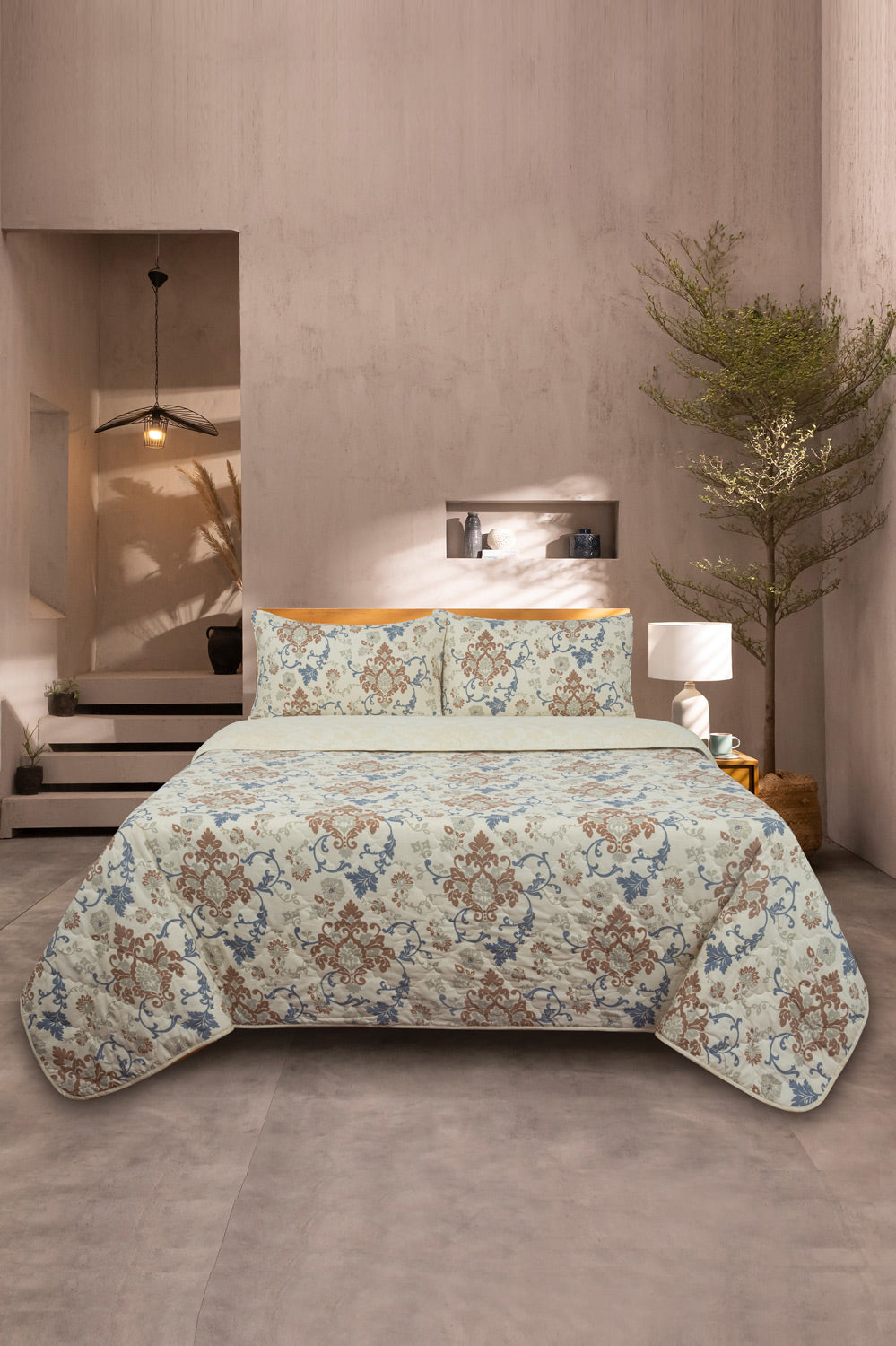 Damask Hatch T-150 Bed Throw