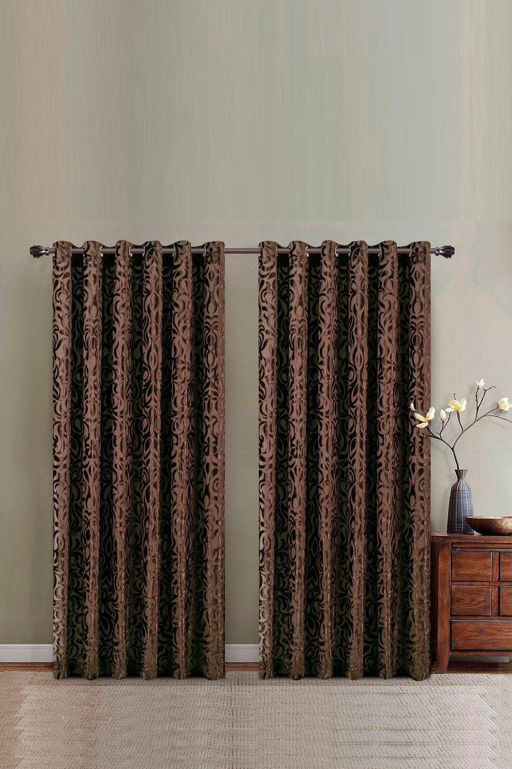Dark Chocolate Chenille Curtain