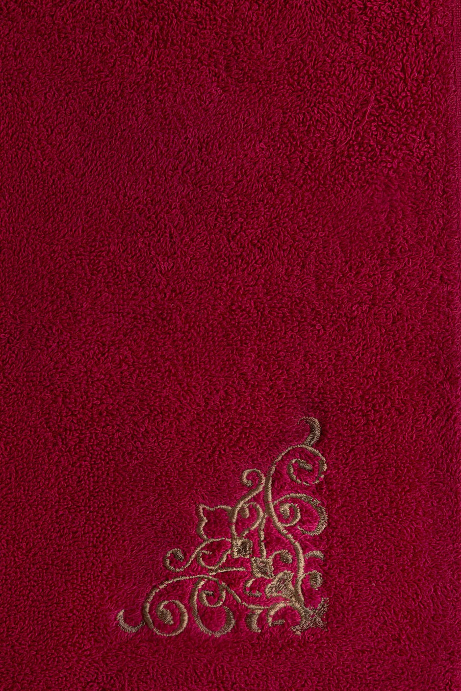 Deep Pink Embroidered Towel