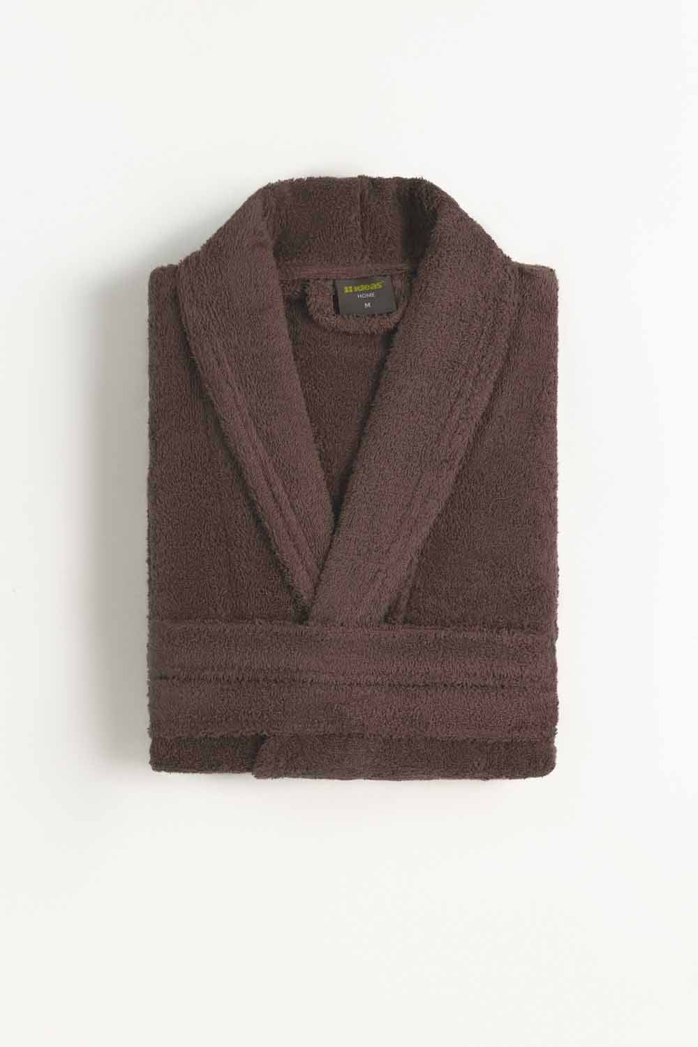Deep Taupe Combed Bathrobe
