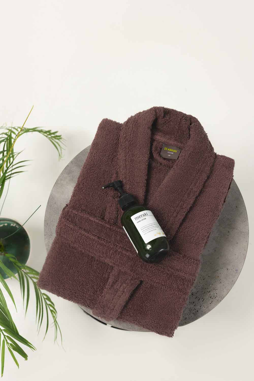 Deep Taupe Combed Bathrobe