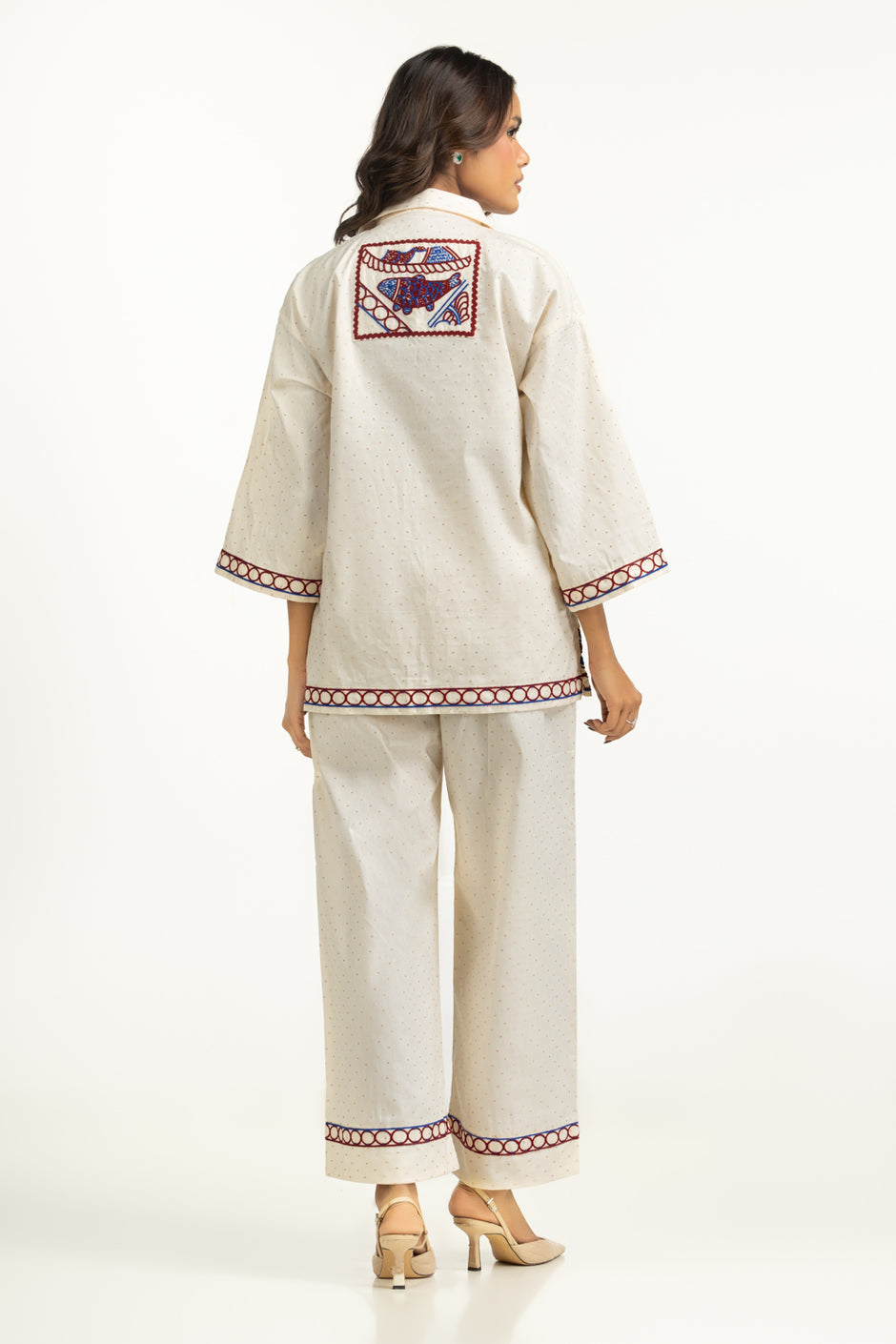 Denier Jacquard Embroidered Co-Ord Set