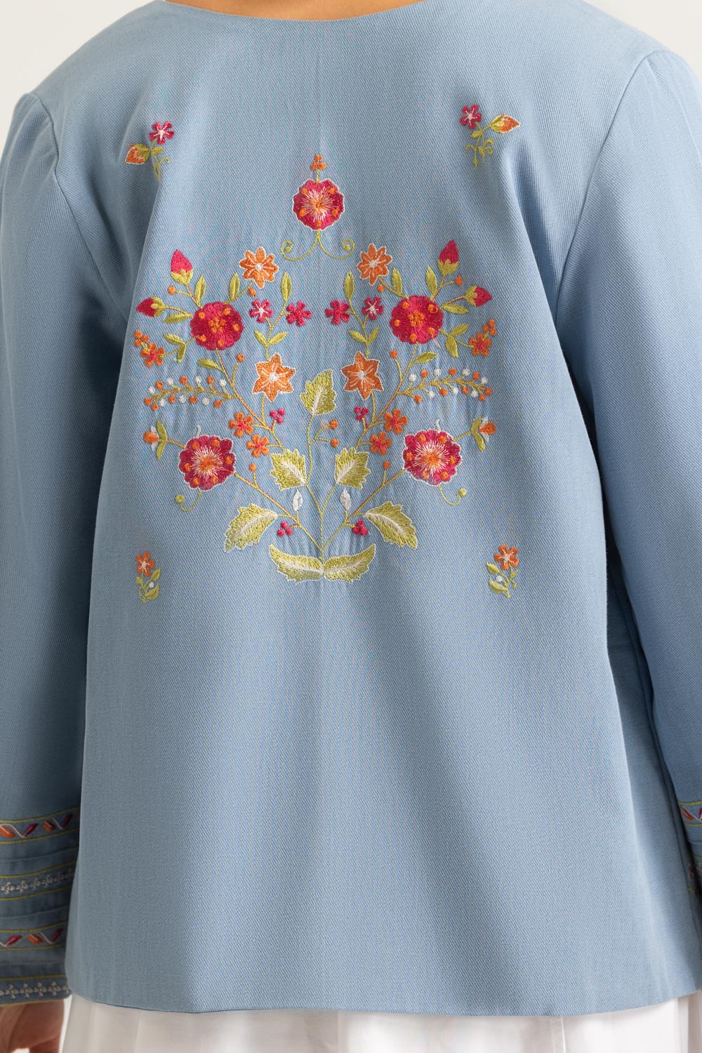 Denim Embroidered Waistcoat
