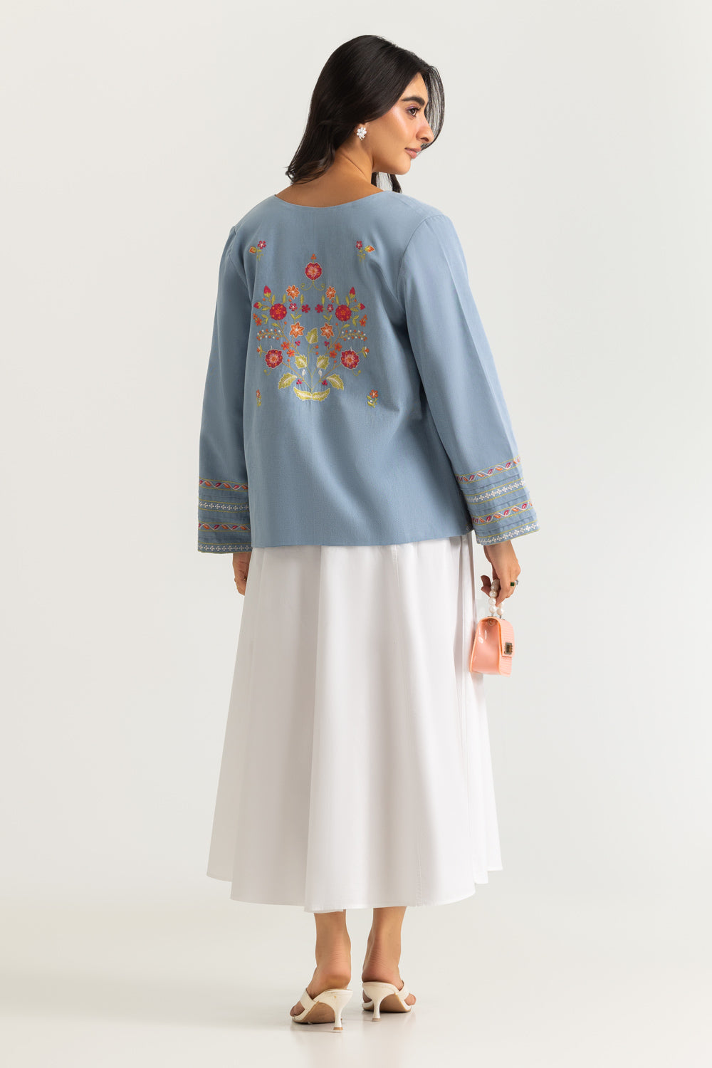 Denim Embroidered Waistcoat