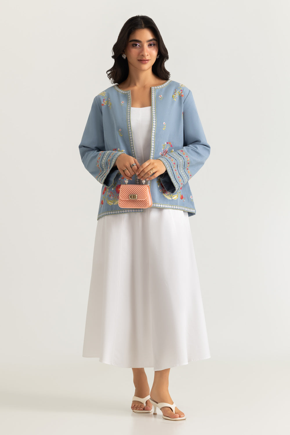 Denim Embroidered Waistcoat
