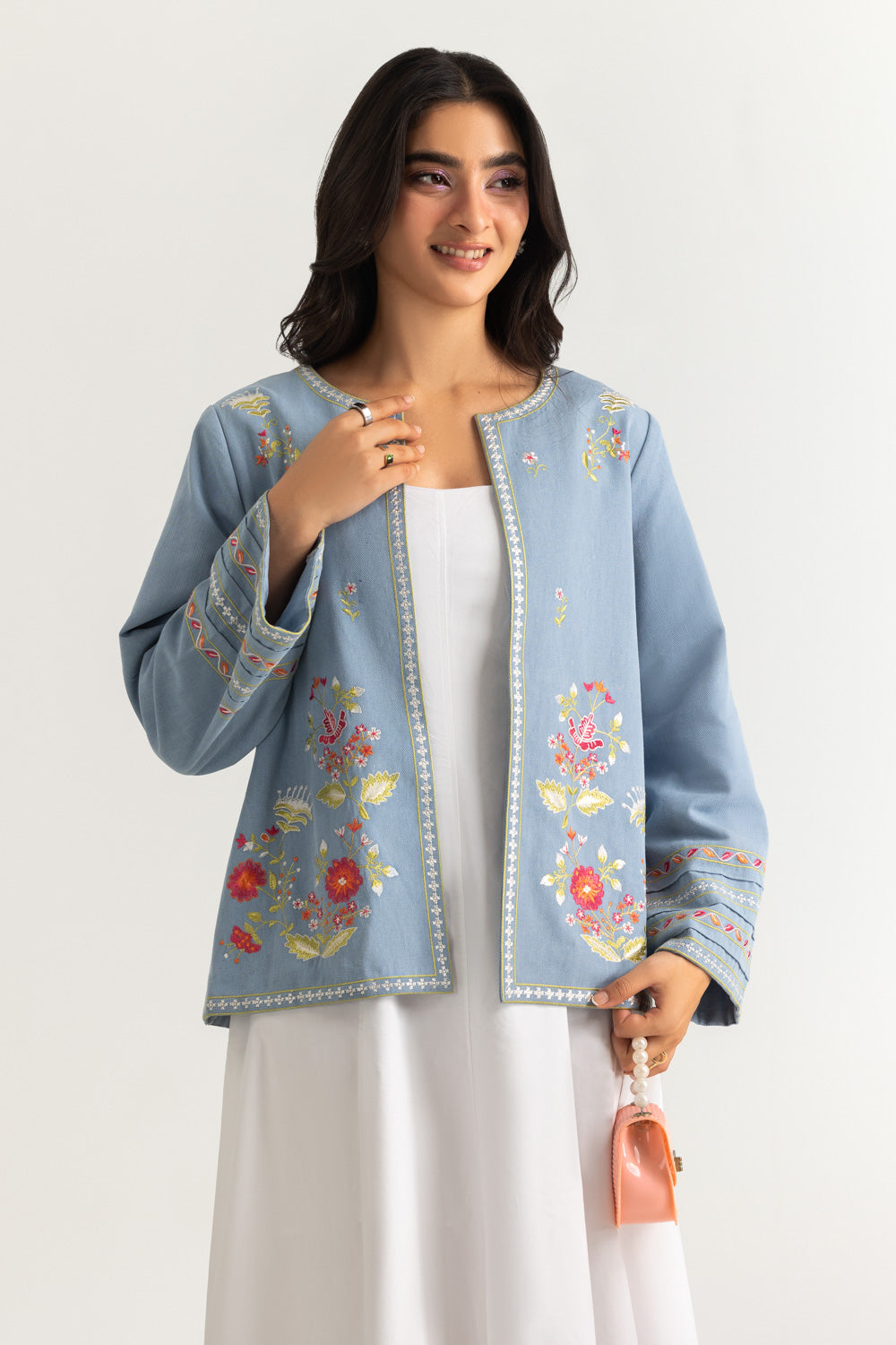 Denim Embroidered Waistcoat