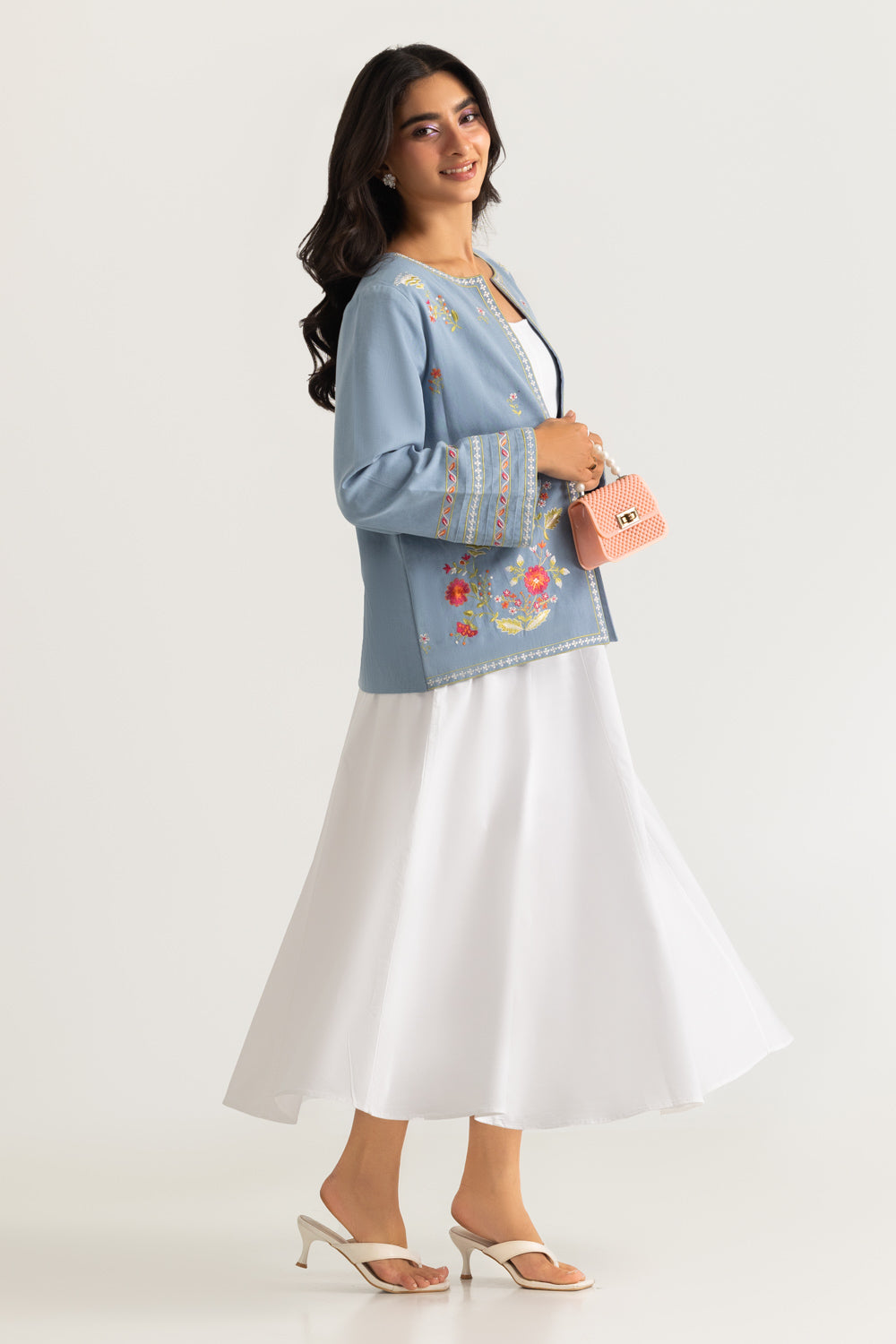 Denim Embroidered Waistcoat