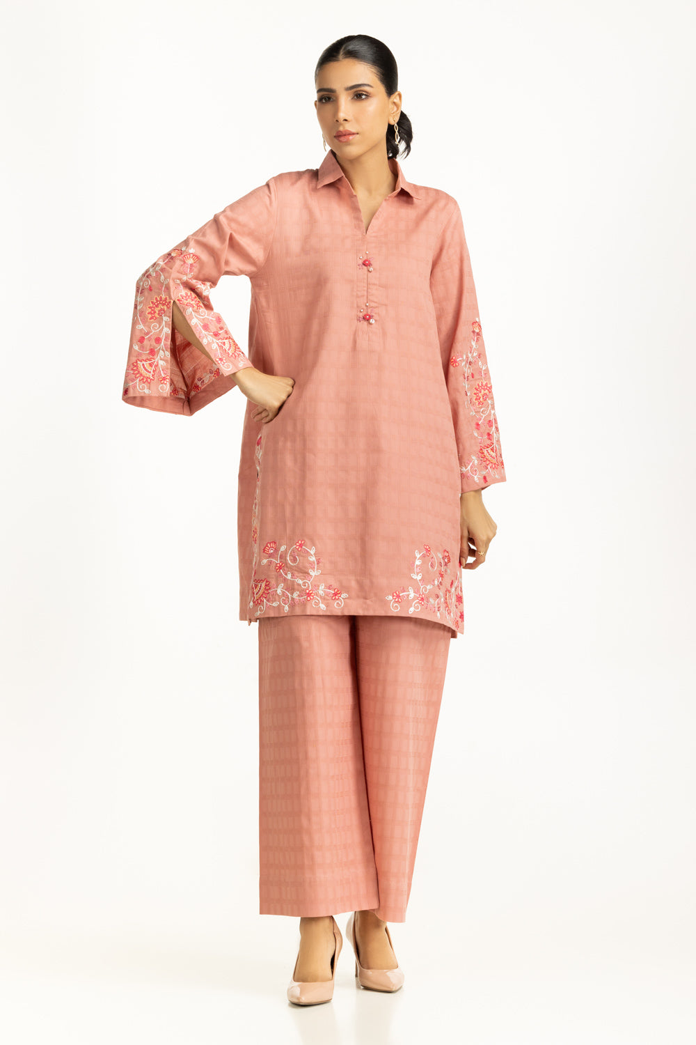 Dobby Embroidered Co-Ord Set IPST-44815-A