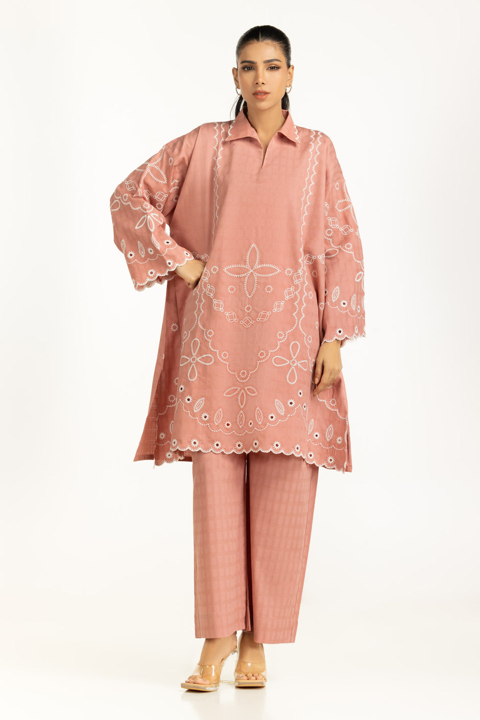 Dobby Embroidered Co-Ord Set