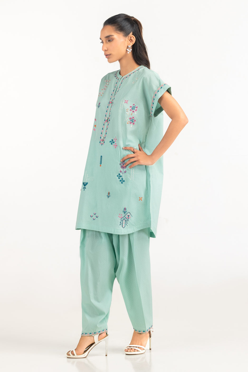Dobby Embroidered Co-Ord Set