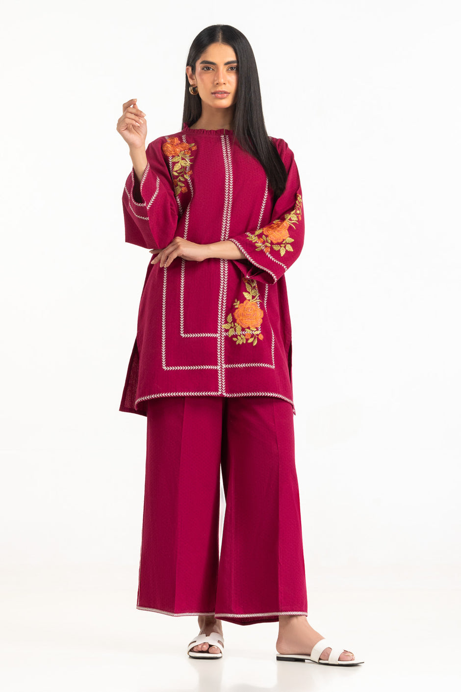 Dobby Embroidered Co-Ord Set