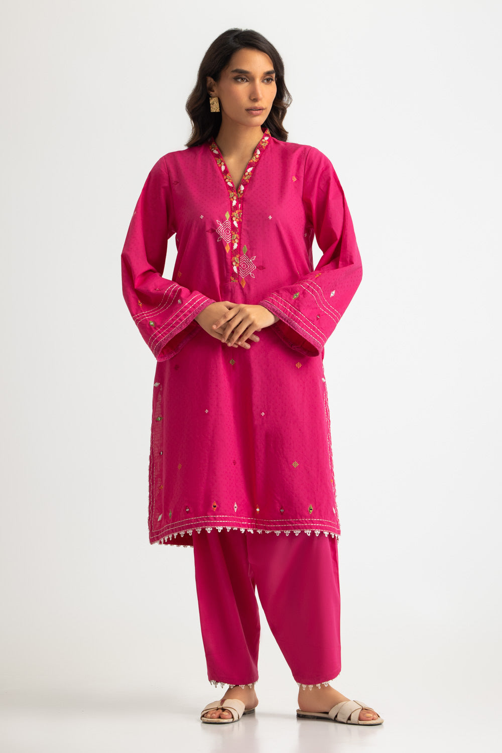 Dobby Embroidered Co-Ord Set