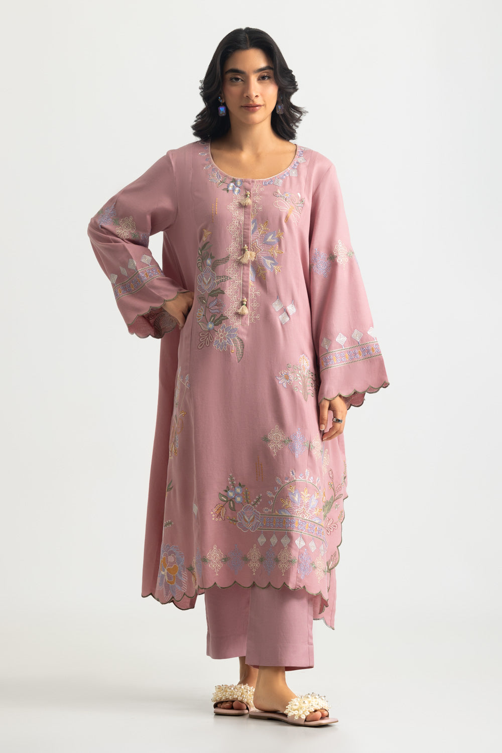 Dobby Embroidered Co-Ord Set