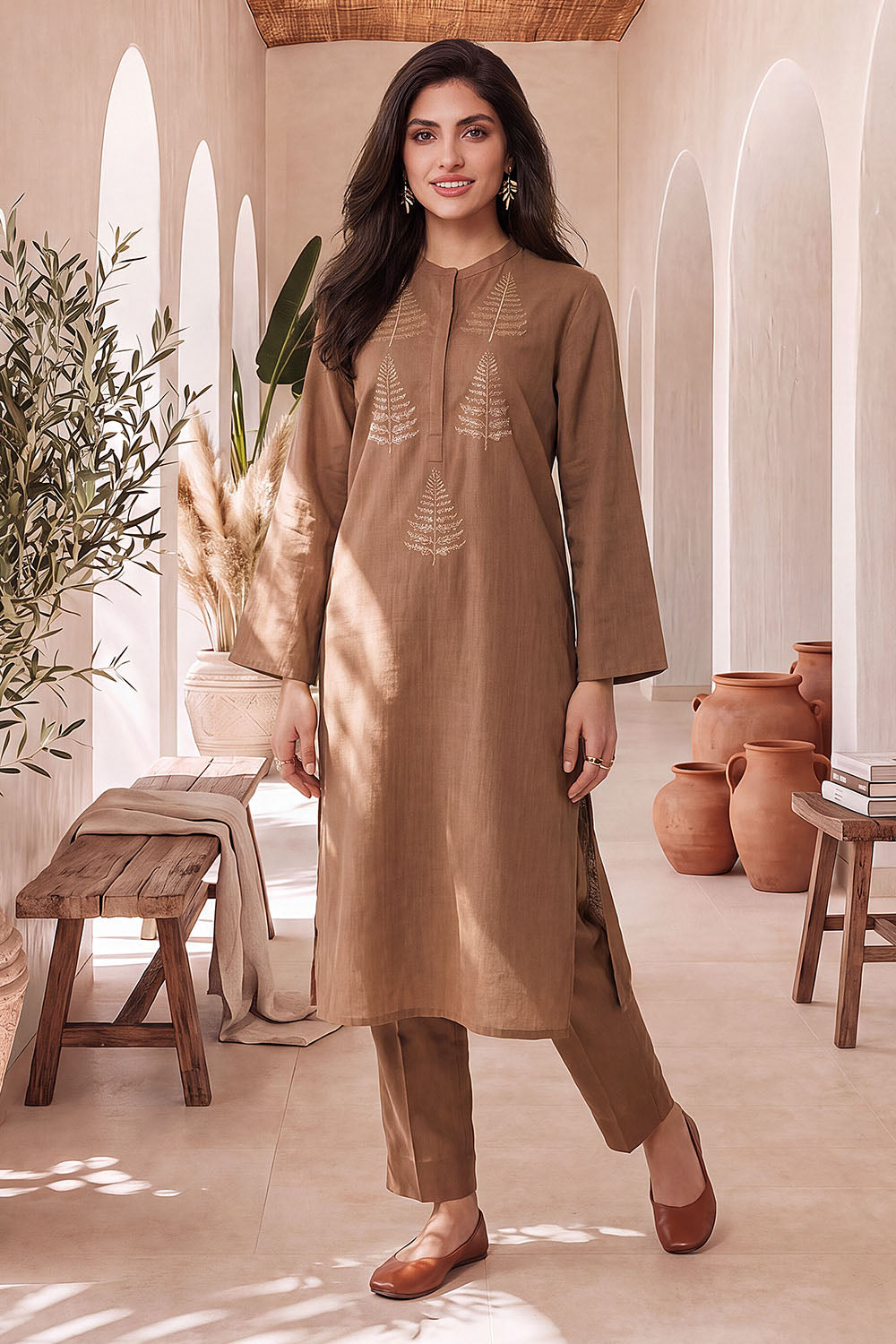 Dobby Embroidered Co-Ord Set