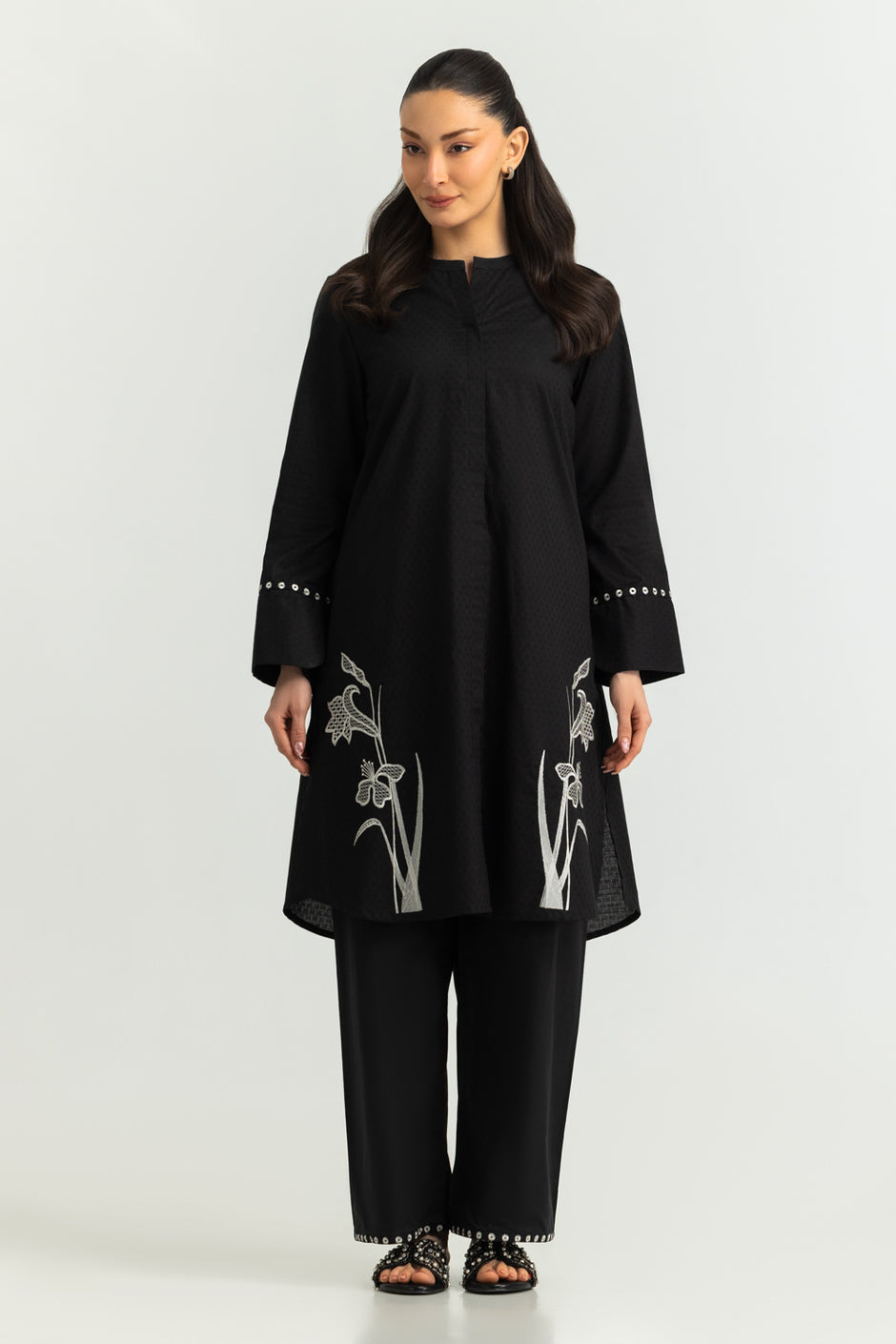 Dobby Embroidered Shirt And Trouser
