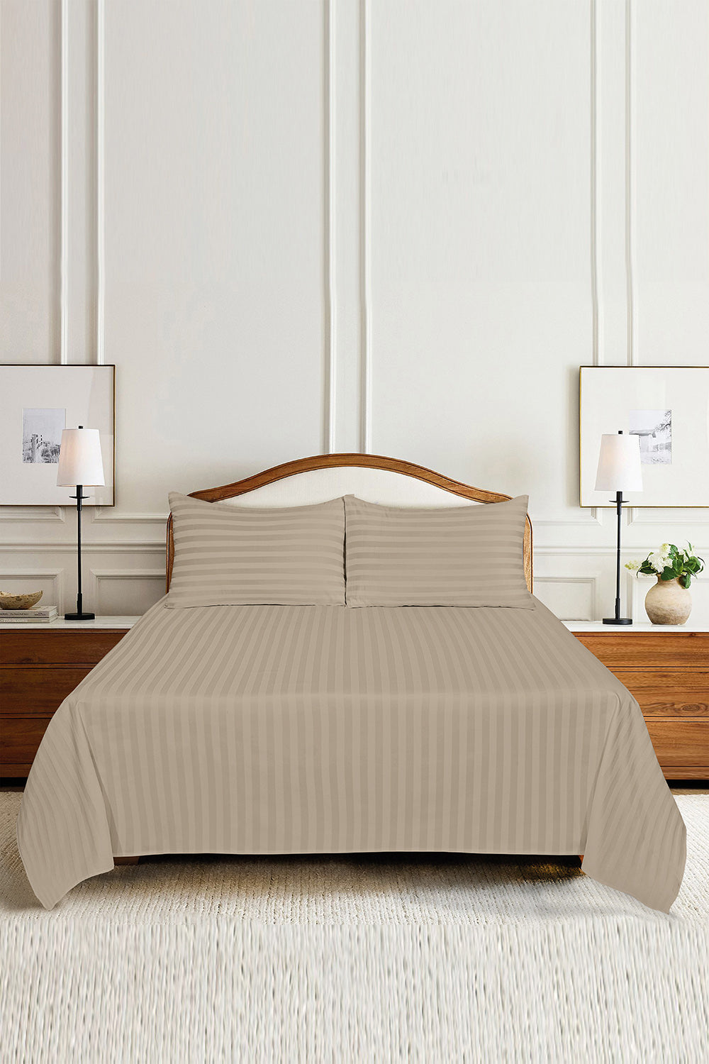 Doe Skin Luxury Stripe Bed Sheet Set