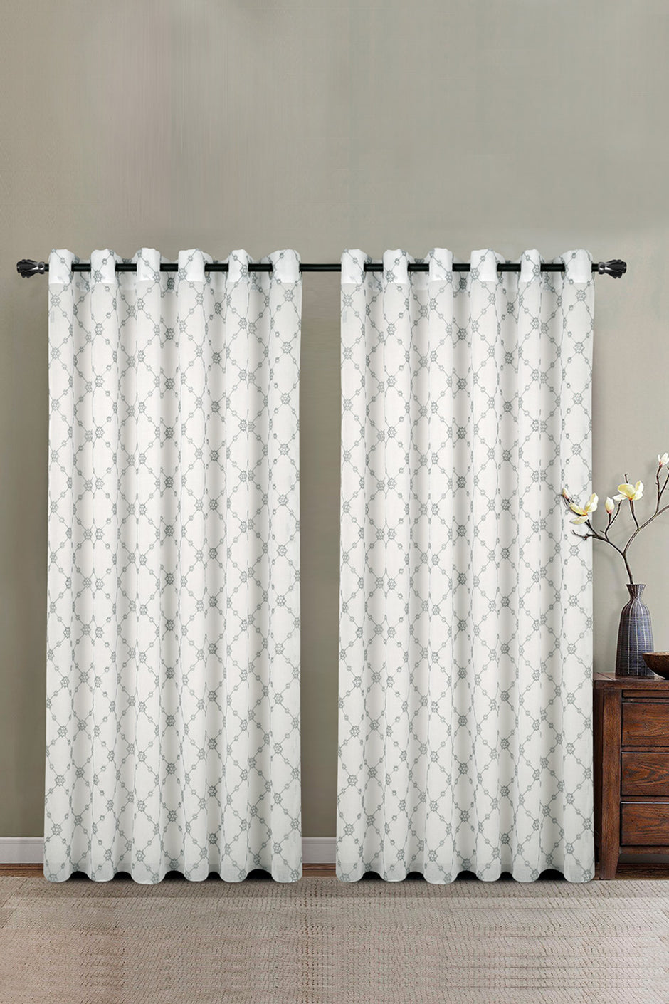 Dove Embroidered Curtain