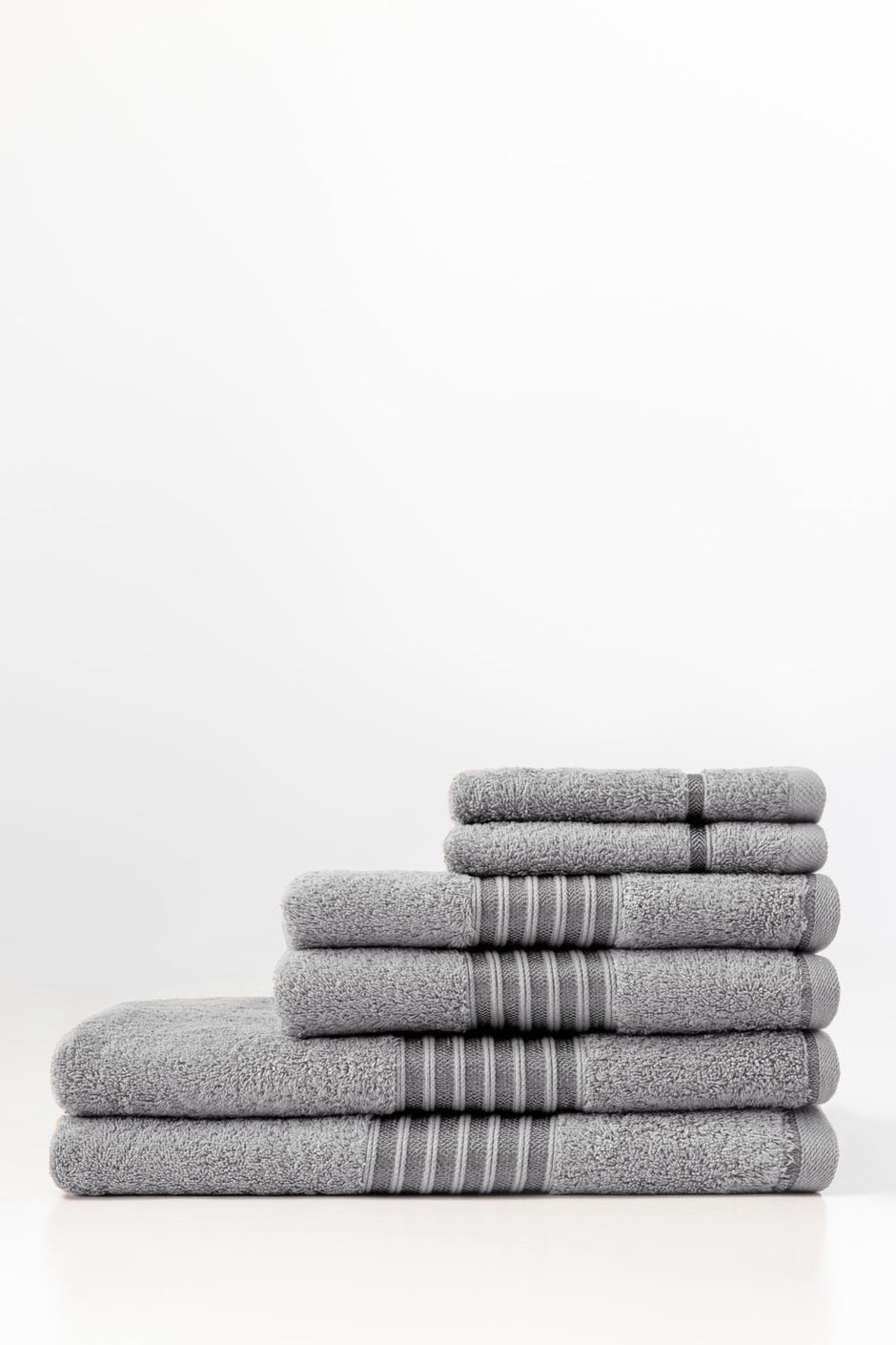 Dove Grey 6Pcs Combed  Towel Set