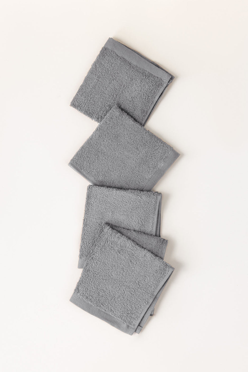 Dove Grey 4 Pcs Combed Face Towel Set