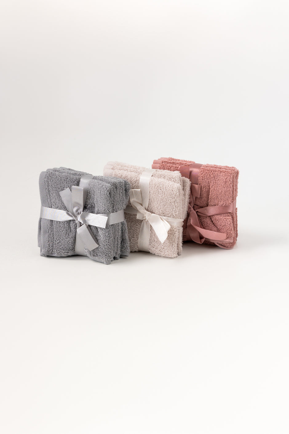 Dove Grey 4 Pcs Combed Face Towel Set