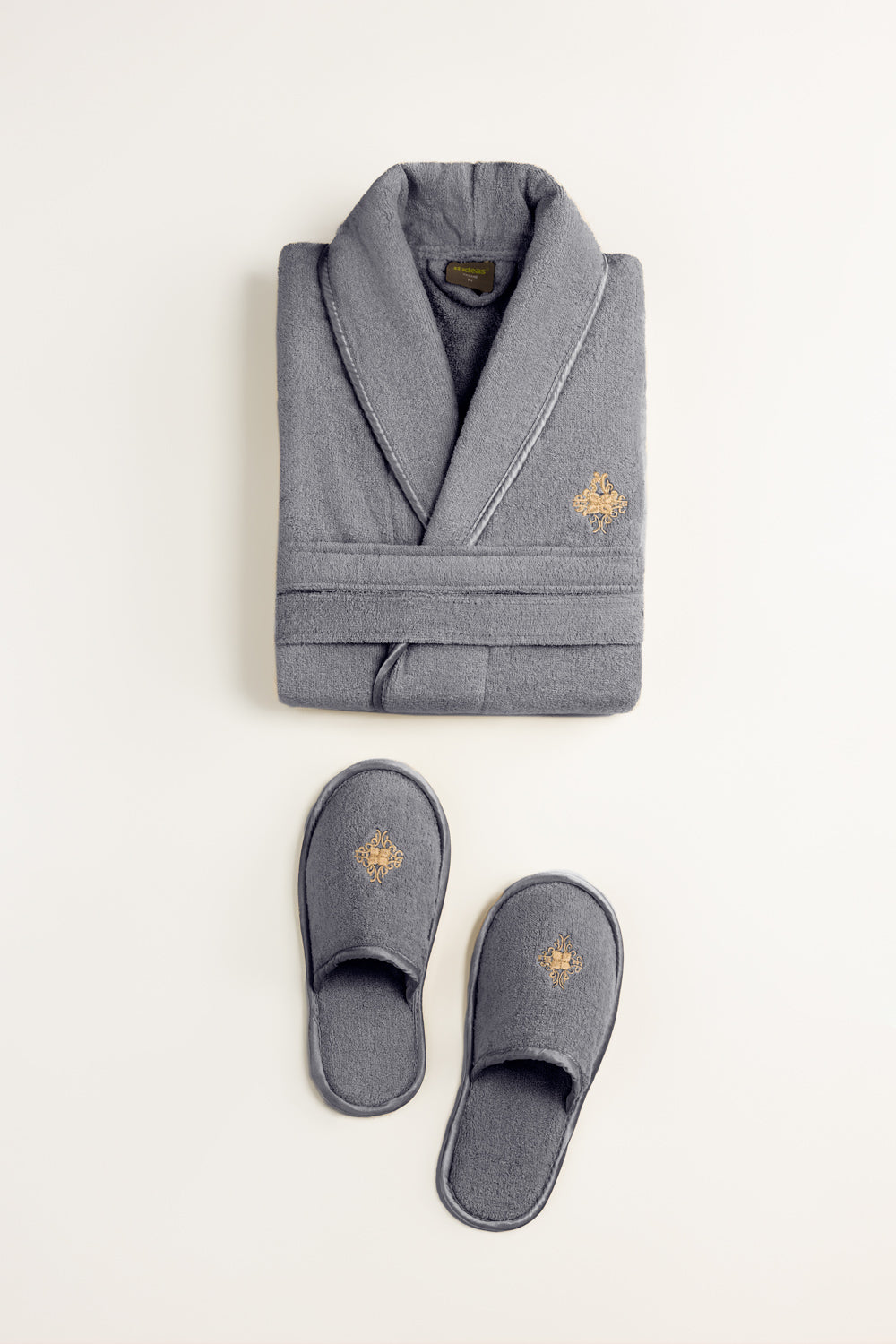 Dove Grey Velour Bathrobe