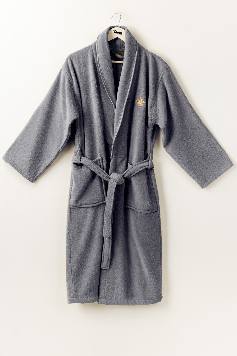 Dove Grey Velour Bathrobe