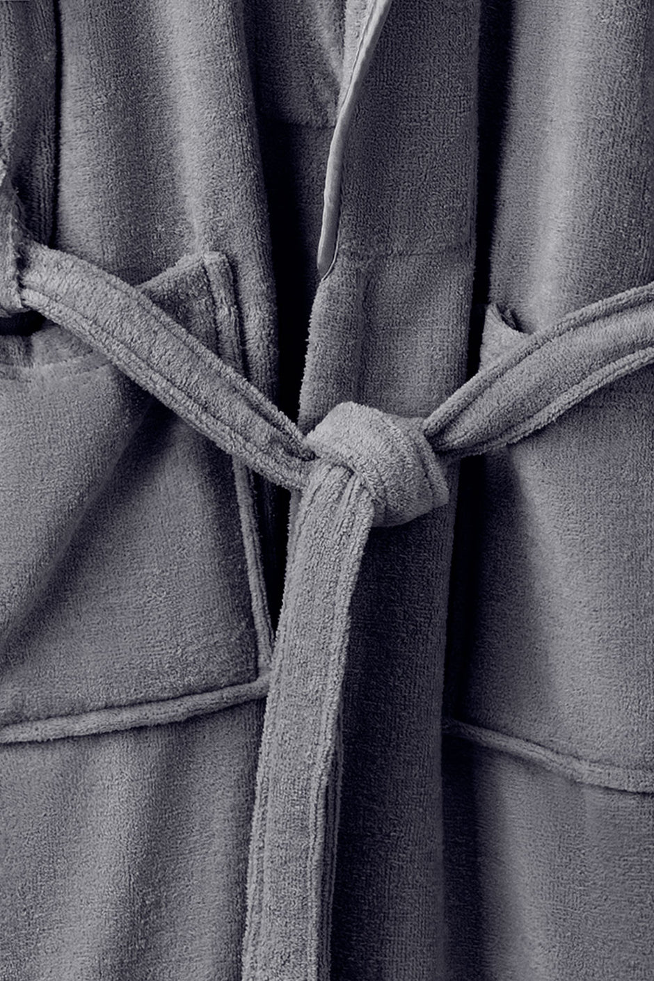 Dove Grey Velour Bathrobe
