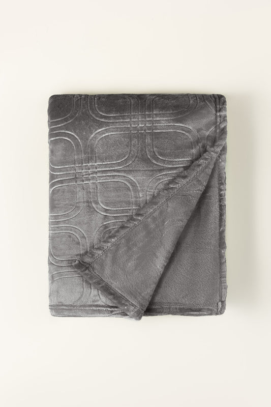 Drizzle Embossed Single Ply Fleece Throw