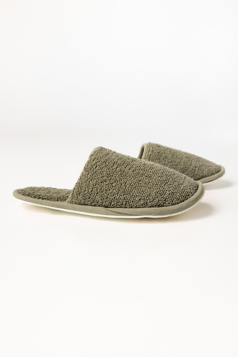 Dusty Green Terry Slippers