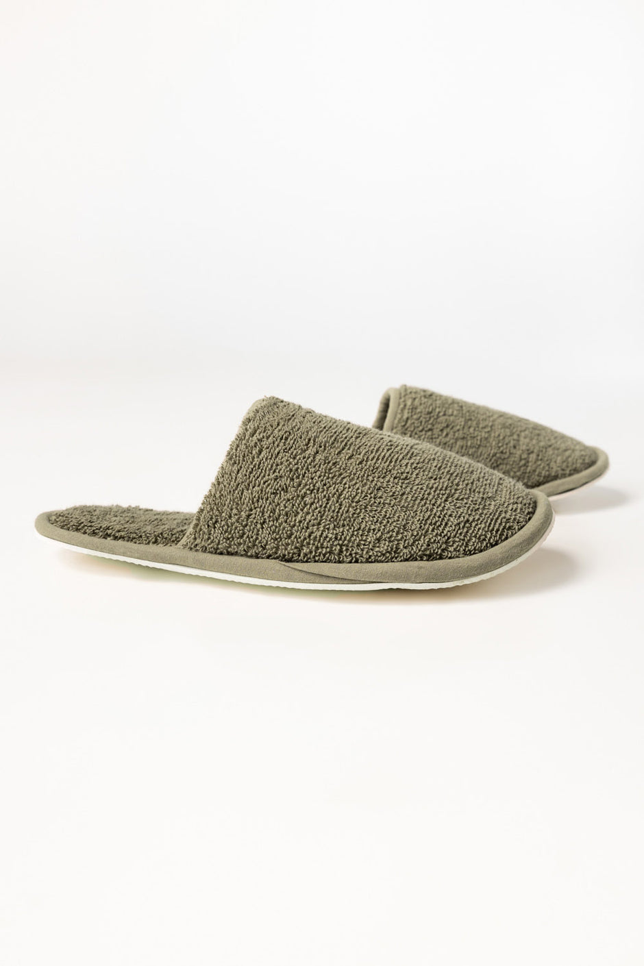 Dusty Green Terry Slippers