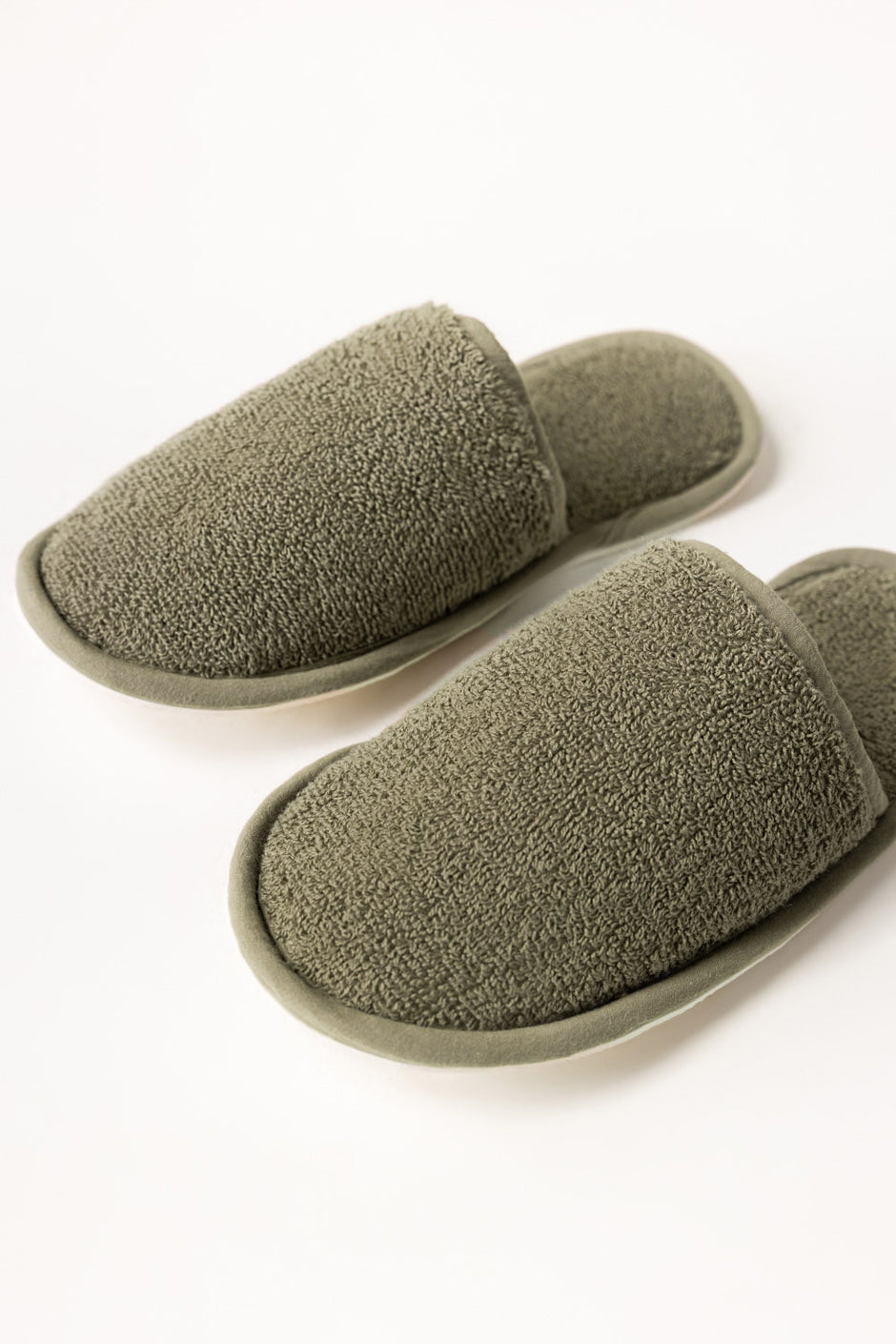 Dusty Green Terry Slippers