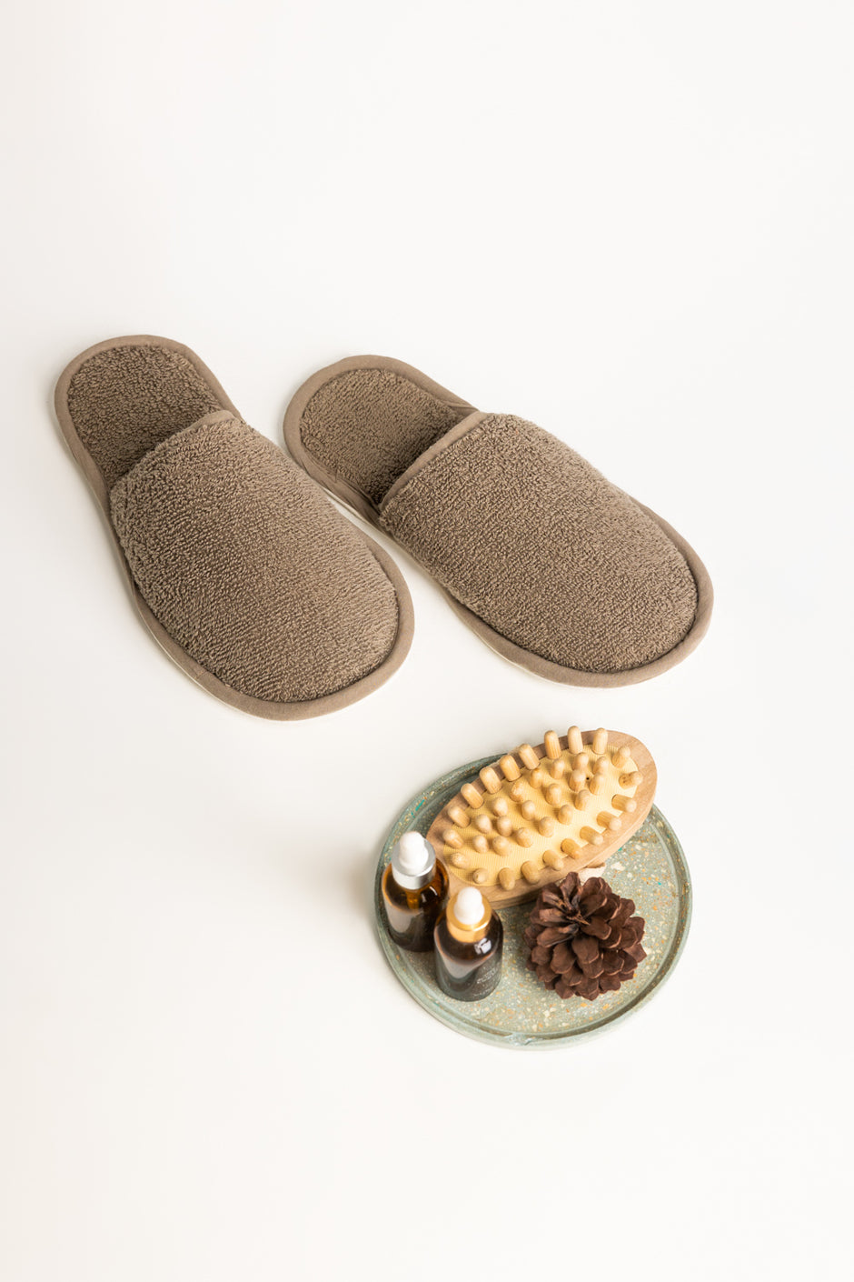 Dusty Green Terry Slippers