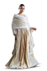 3 Piece Embroidered Mehsuri Suit with Handwork and Raw Silk Trouser FE-52161