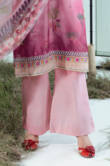 3 Piece Printed Monar Slub Suit with Handwork and Khaddi Net Dupatta FE-52072